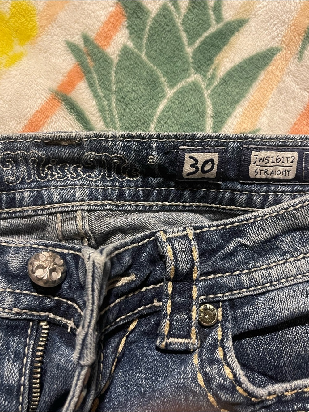 Miss Me Straight Leg Jeans - Blue Denim